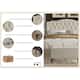 CraftPorch 2 Piece Bedroom Set in Transitional Linen Button Tufted Upholstered Bed