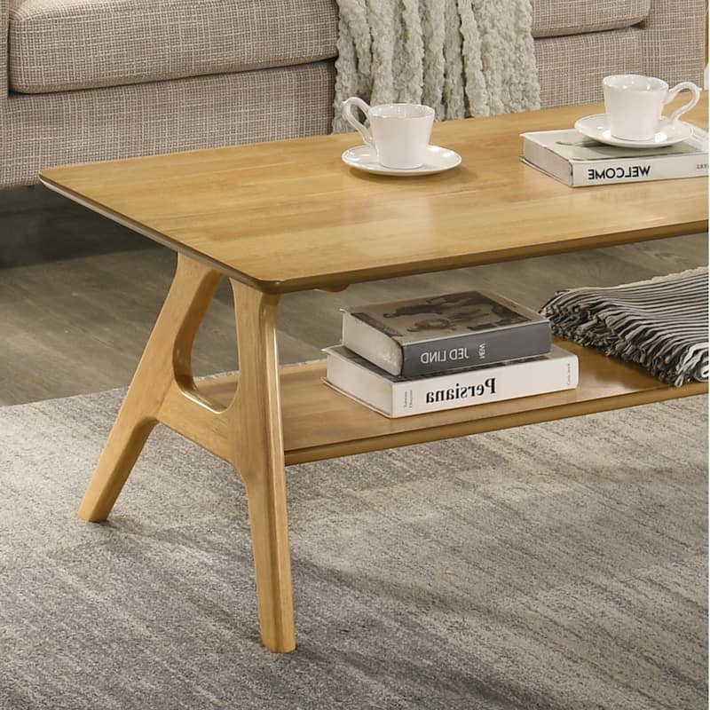 Roundhill Furniture Arona Mid-Century Modern Wood 3-Piece Coffee Table Set