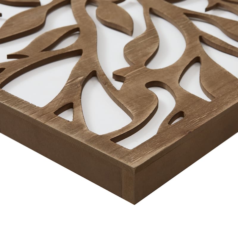 Madison Park Birch Palms Birch Botanical Two-tone Wood Panel Wall Decor Set