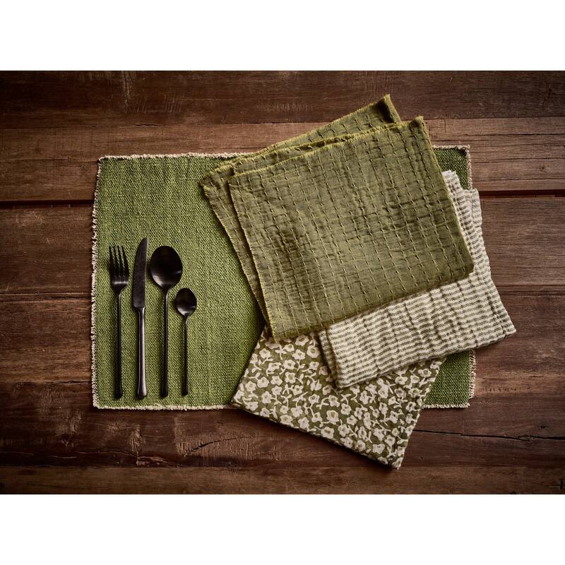 Rectangular Handwoven Placemat - 19.5" - Green