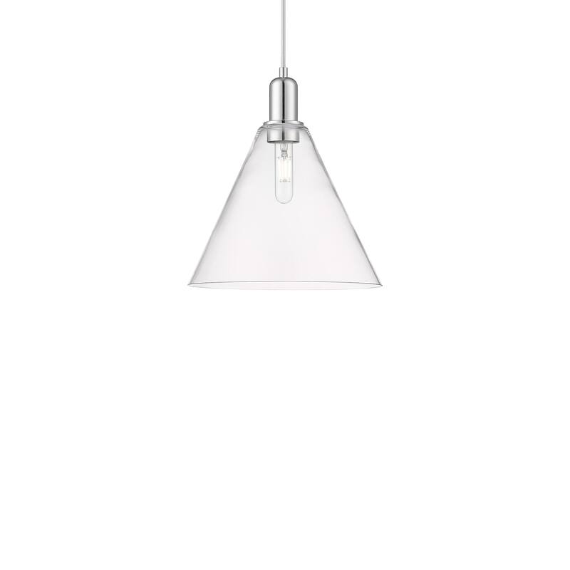 Innovations Lighting 716-1P-14-12 Berkshire Glass Pendant Berkshire - Polished Chrome / Clear