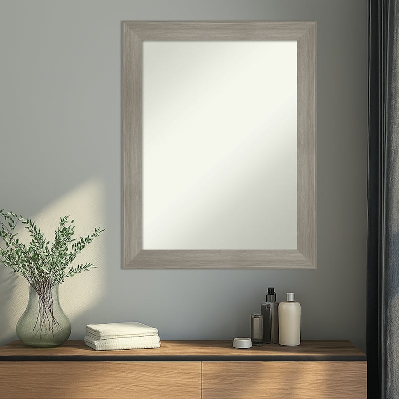Grand Narrow Non-Beveled Framed Wall Mirror