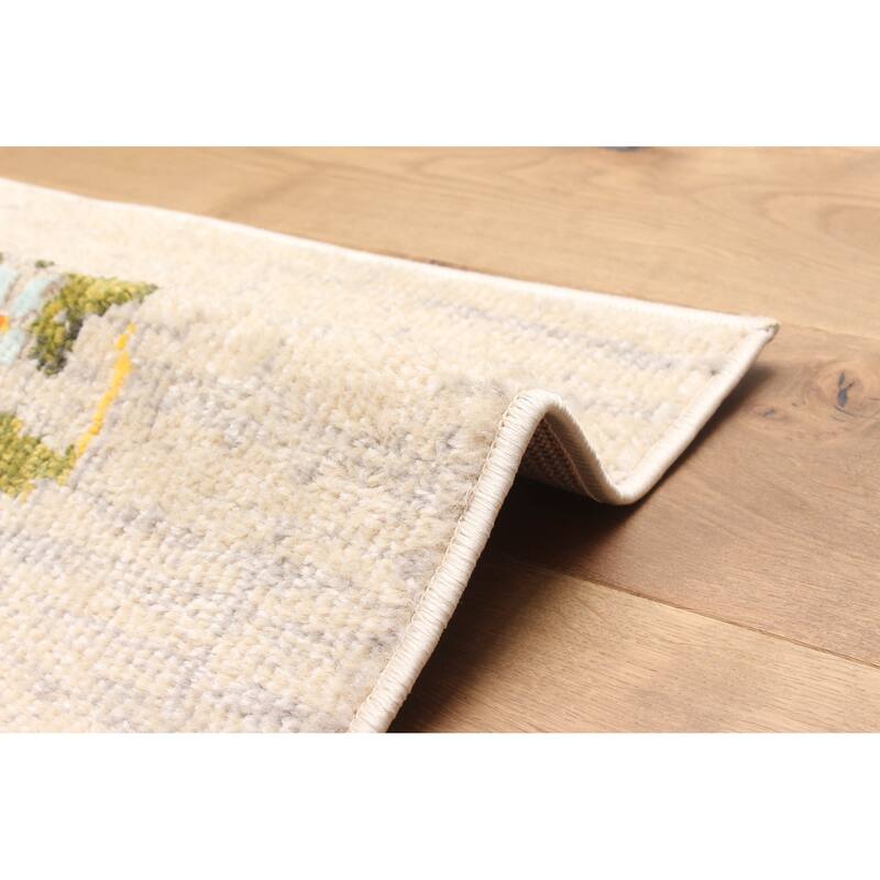 ECARPETGALLERY Machine Made Rosa Ivory Area Rug