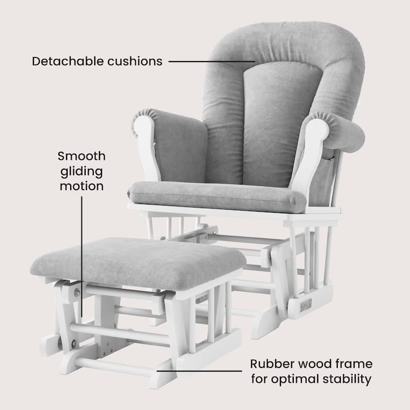 Forever Eclectic Cozy Glider Rocker and Ottoman
