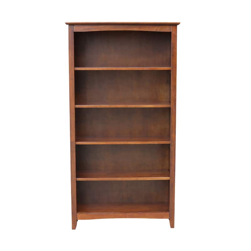 International Concepts Solid Wood Shaker Bookcase - 60 Inch - Espresso