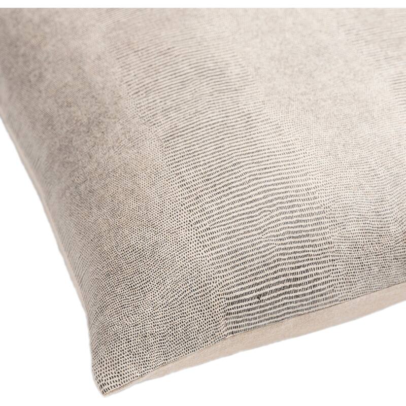Sachine Modern Oatmeal and Black Cotton Throw Pillow