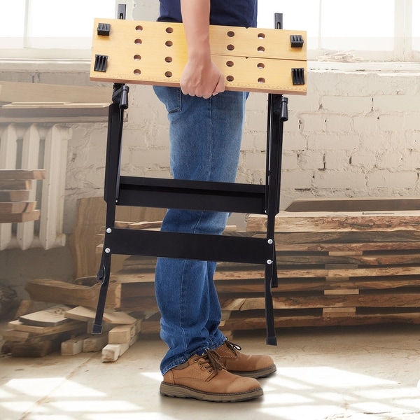 Foldable workbench shop with vice