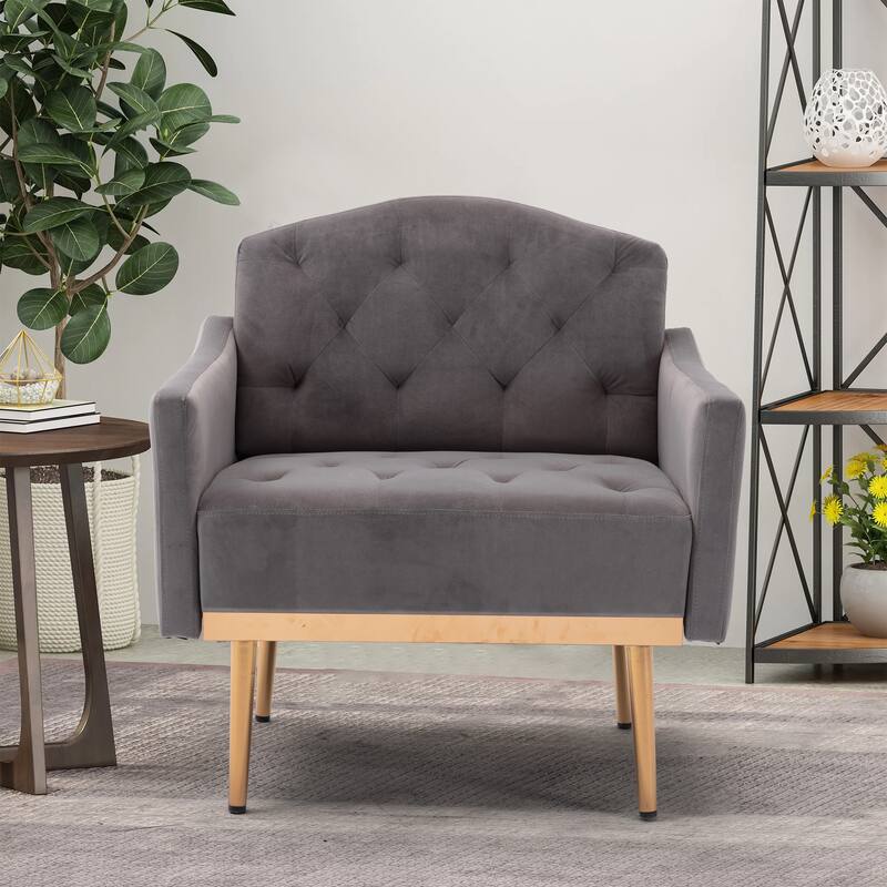 Tufted Decorative Fabric Armchair