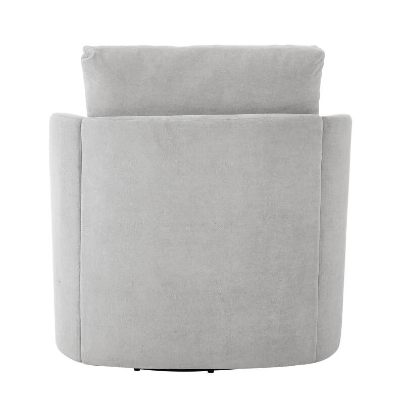 360° Swivel Chair, 29.9" Accent Barrel Armchair, Upholstered Swivel Sofa Chair with Curved Design