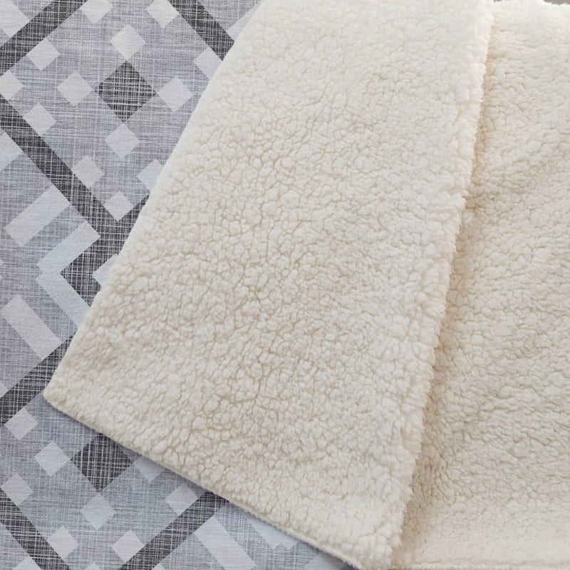 Premium Machine Washable Contemporary Geo Sherpa Throw Blanket