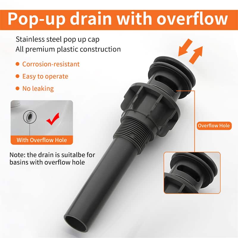 Waterfall Single Handle Bathroom Vessel Sink Faucet with Pop-up Drain 304 Stainless Steel 1 Hole High Tall Basin Vanity Faucets