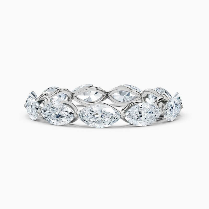 Auriya 14k Gold Marquise East-West Lab Grown Diamond Eternity Band 1.50 - 6.00 ct. tw. (F-G, VS) - 2.75 ct. wt. - 4 - White