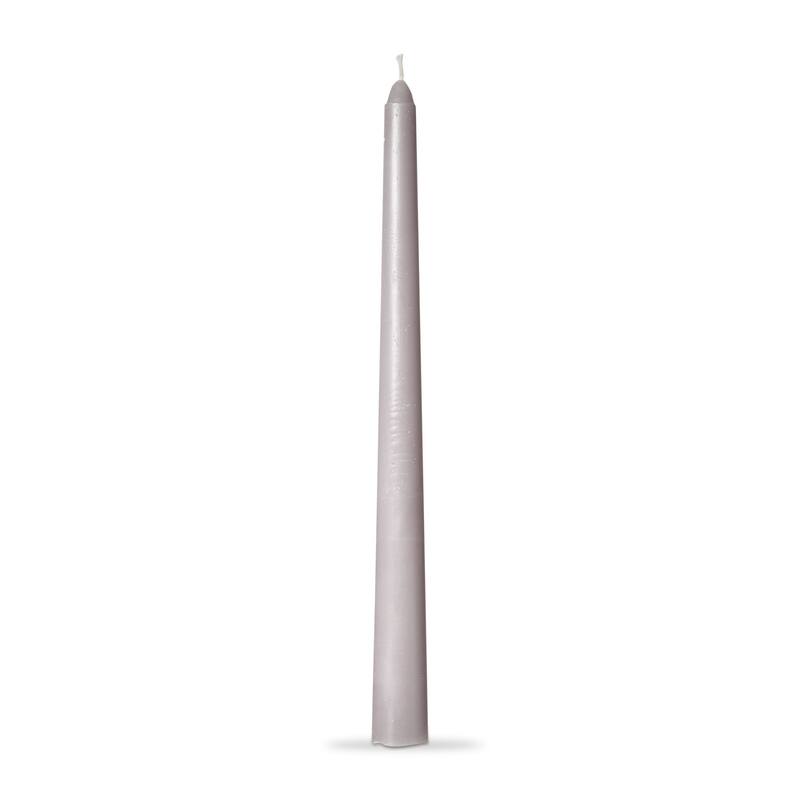 Color Studio 12" Traditional Taper Unscented Smokeless Paraffin Wax Candle Grey, Set of 4, Burn Time 8 hrs.