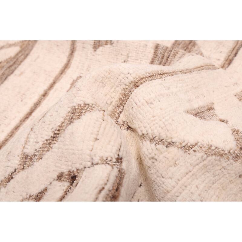 ECARPETGALLERY Hand-knotted Pak Finest Marrakesh Ivory Wool Rug - 9'5 x 11'11