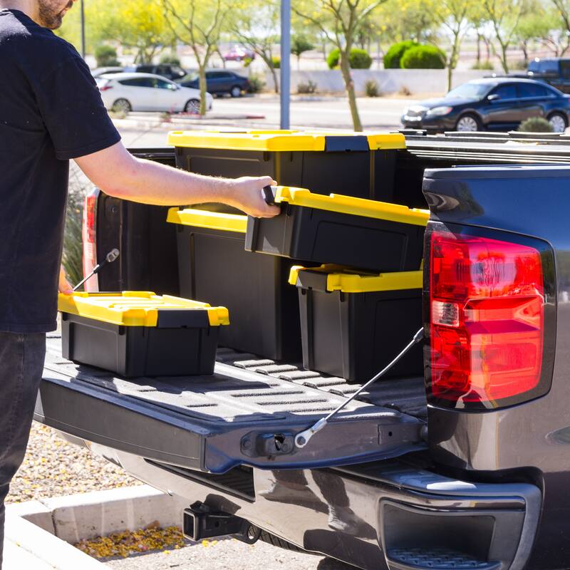 IRIS USA® STOR-IT-ALL 13.30 Qt Buckle Lid - Black - Set of 5