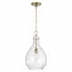 Brentwood 1-light Hanging Pendant - Aged Brass w/ Water Glass