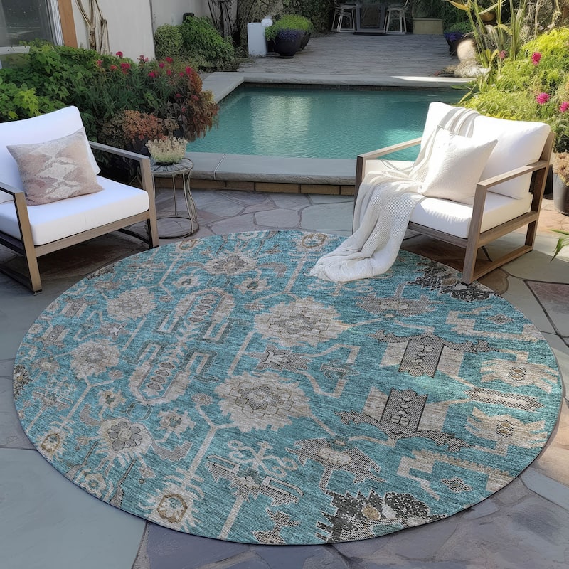 Machine Washable Indoor/ Outdoor Chantille Boho Traditional Rug