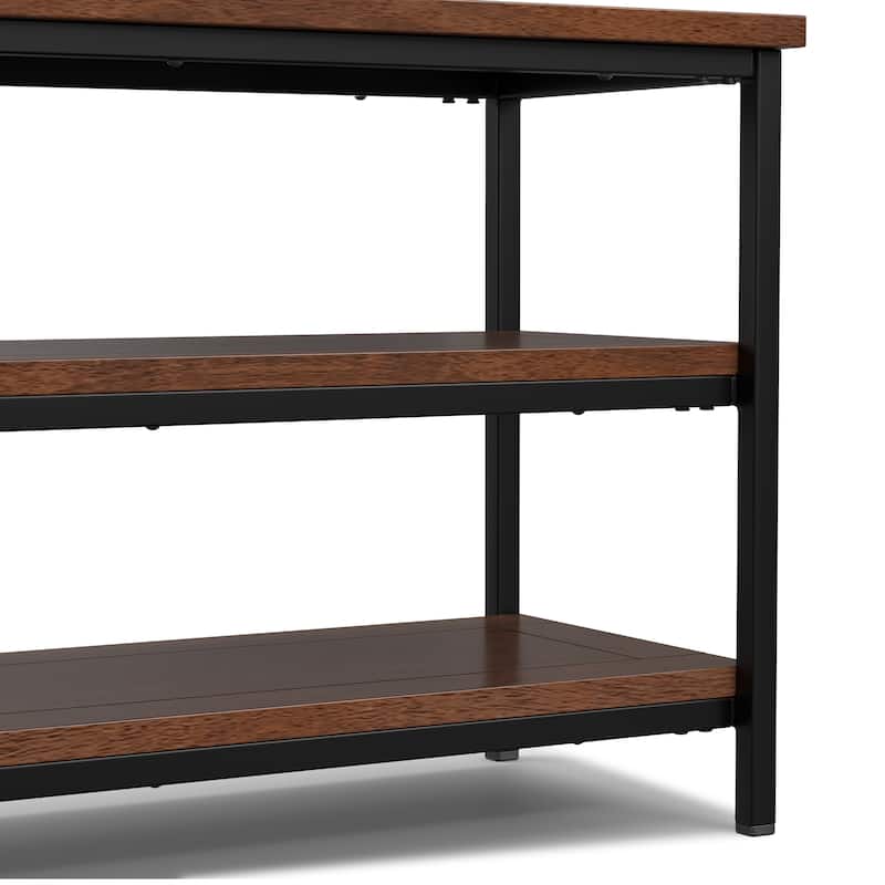 WYNDENHALL Rhonda SOLID MANGO WOOD 60 inch Wide Industrial TV Media Stand For TVs up to 65 inches - 60"w x 18"d x 26" h