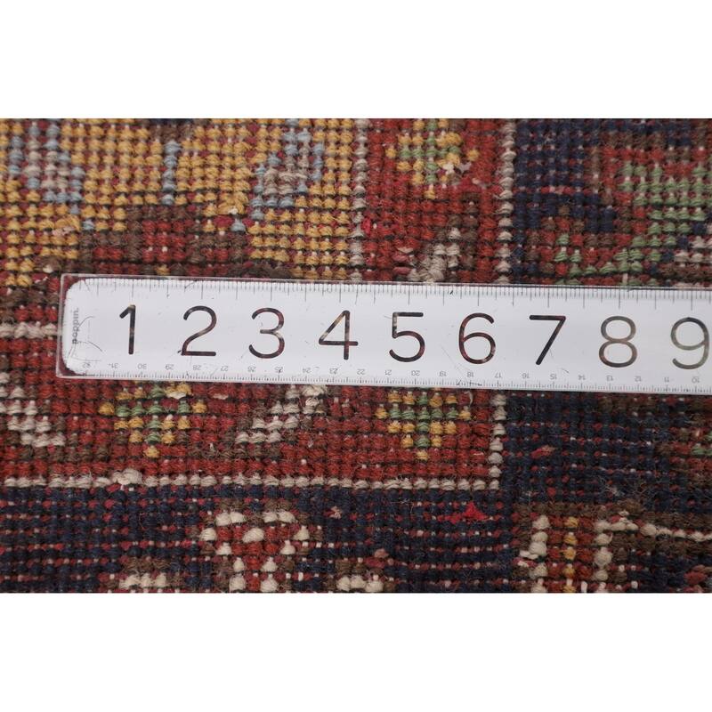 Blue Geometric Kazak Oriental Foyer Rug Handmade Wool Carpet - 4'0"x 5'10"