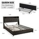 preview thumbnail 4 of 11, Queen Bed Frame with Ergonomic Headboard,Platform Bed Frame w/Outlets Black