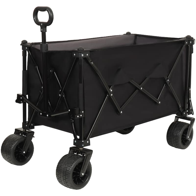 Foldable Wagon with Extended Tailgate,Extra Long Extender Wagon Cart,Wagon Cart Heavy Duty 480LBS with Large All-Terrain Wheels