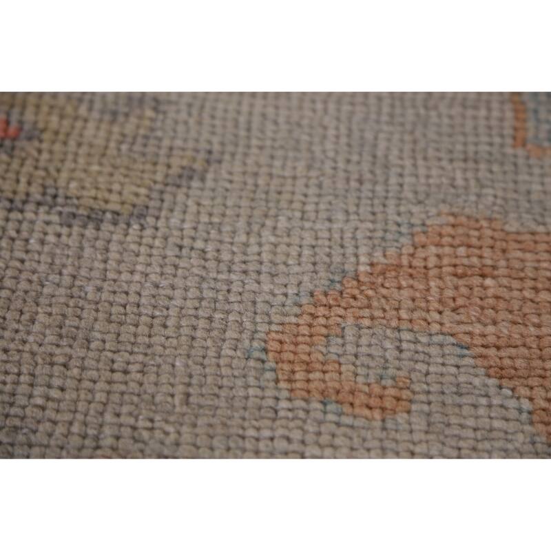 Hand Knotted Oriental 100% Wool Carpet Transitional All-Over Beige & Ivories Oushak Area Rug - 11' 9'' X 9' 4''
