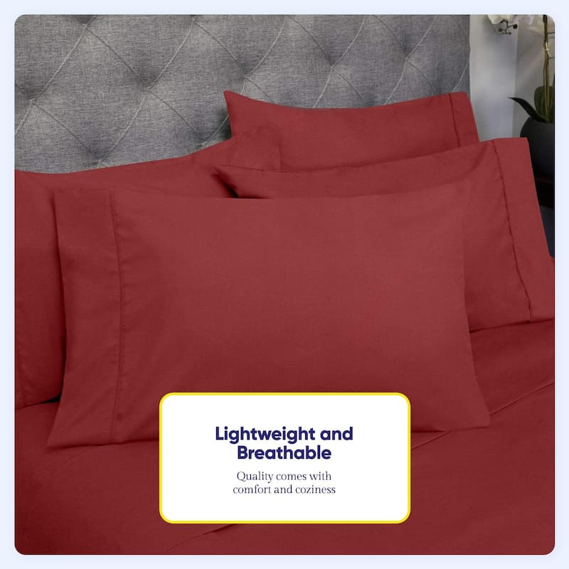 Sweet Home Collection Split King 7 Piece Sheet Set, Deluxe Ultra Soft 1500 Series, Double Brushed Microfiber.