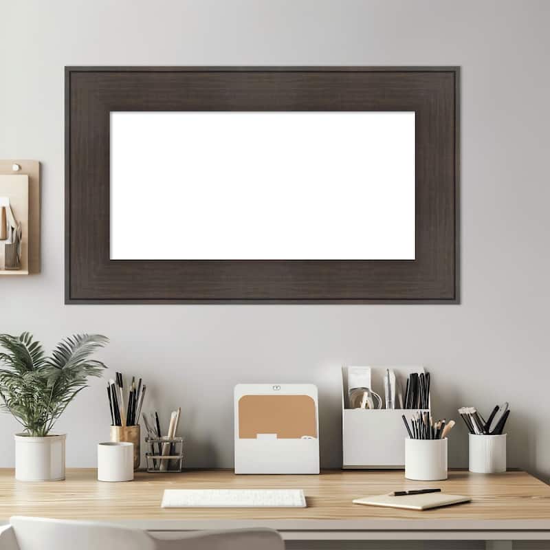 Amanti Art William Rustic Woodgrain Framed Dry Erase Magnetic Board