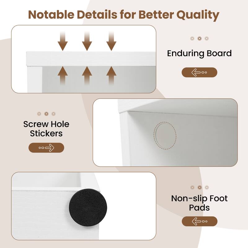 Gymax 2-Cube Bookcase w/ 5-Position Adjustable Shelf Anti-Toppling