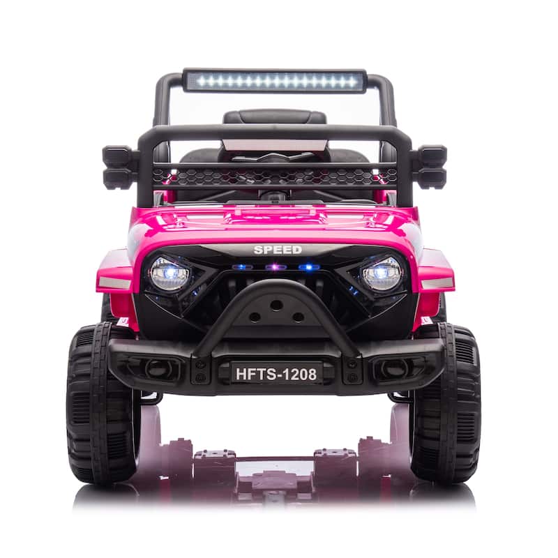 12V Kids Ride On Electric Truck Car W/Parents Control,2WD,4-wheel suspension,Adjustable volume,Microphone jack,Power display,LED