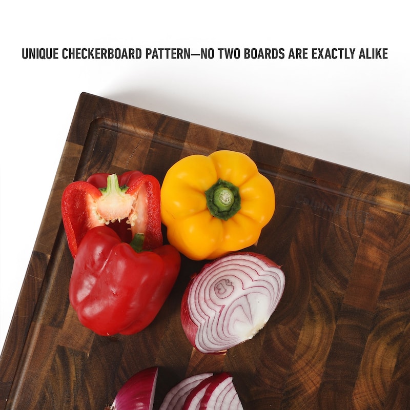 Calphalon Edge Guard Large 20 x 15, 18 x 12, or 13.6 x 9.5in End Grain Acacia Wood Cutting Board