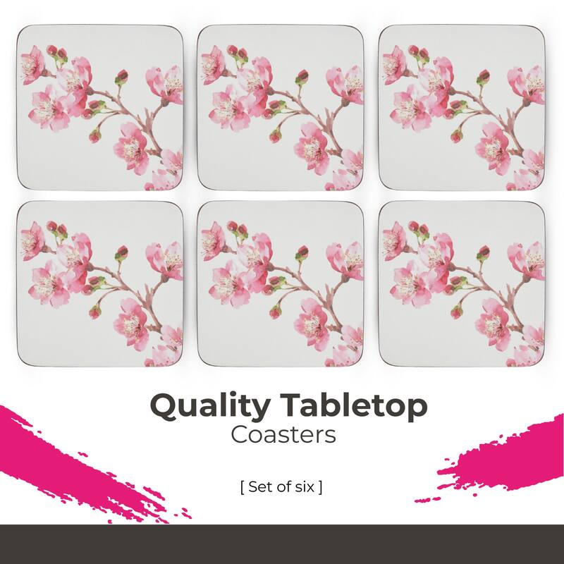 Portmeirion Pink Blossom Coasters, Set of 6