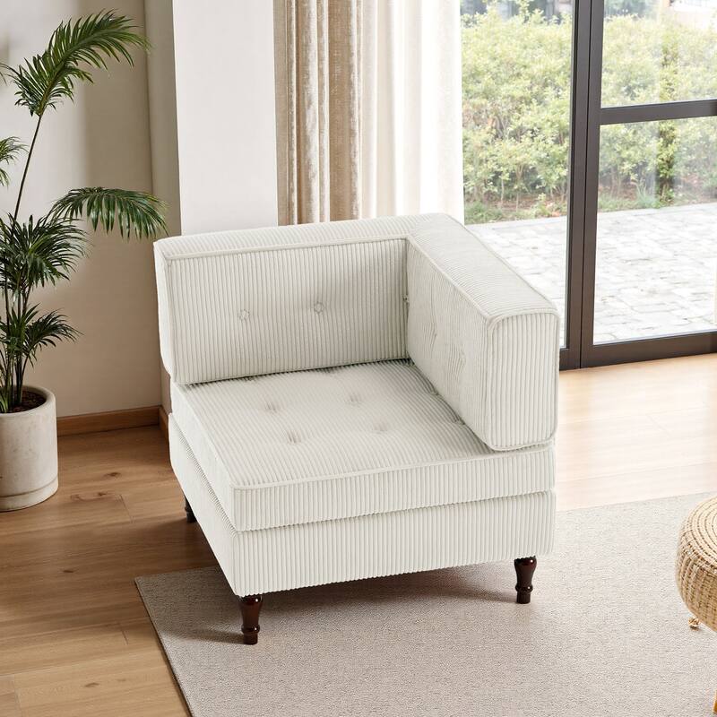 UIXE Corduroy Modular Corner Sofa Lounge Corner Arm Chair
