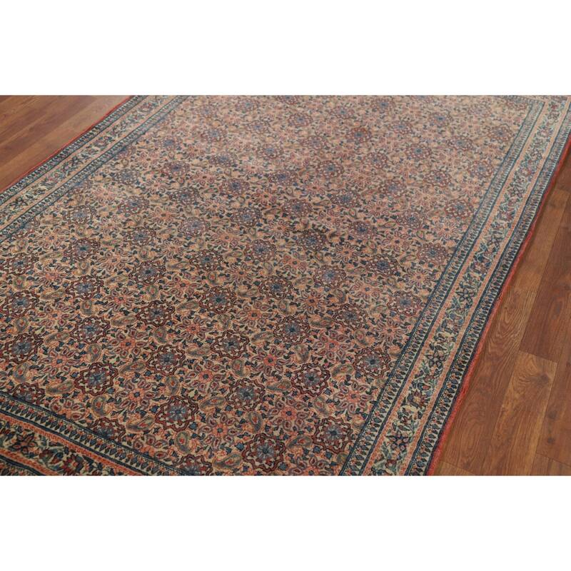 Floral Qum Foyer Rug Handmade Wool Carpet - 4'5" x 6'4"
