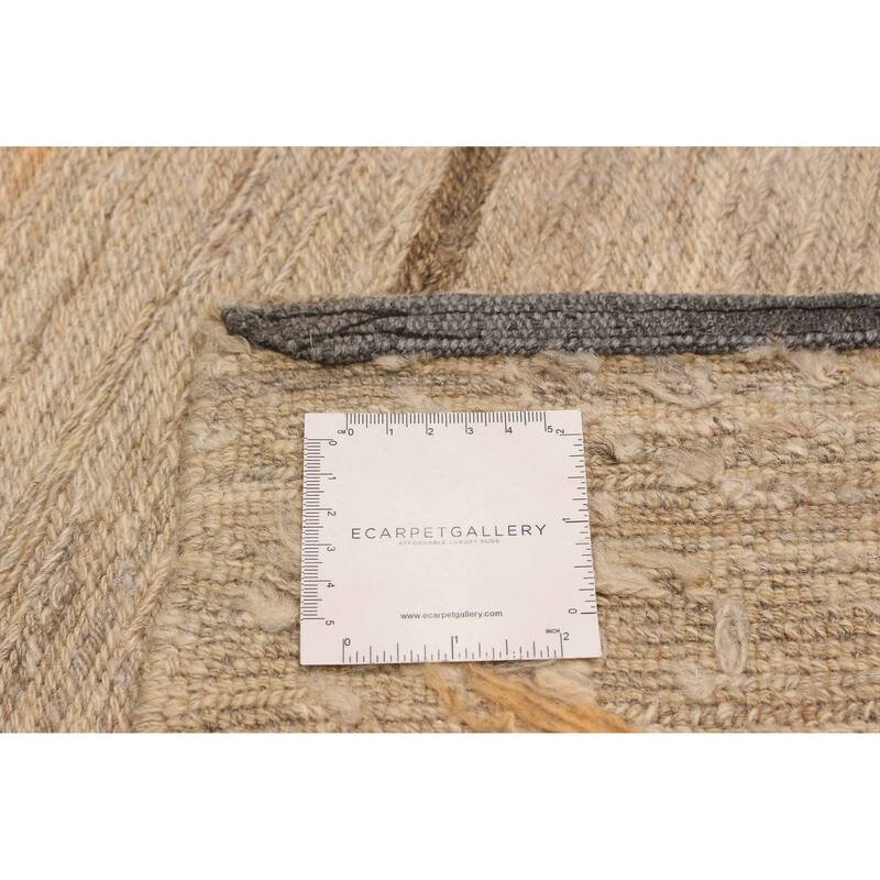 ECARPETGALLERY Flat-Weave Natural Beige Wool Tapestry Kilim - 7'10 x 9'4