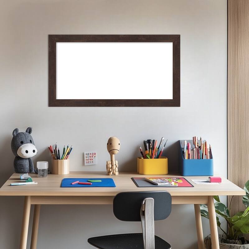 Amanti Art Fresco Dark Walnut Framed Dry Erase Magnetic Board