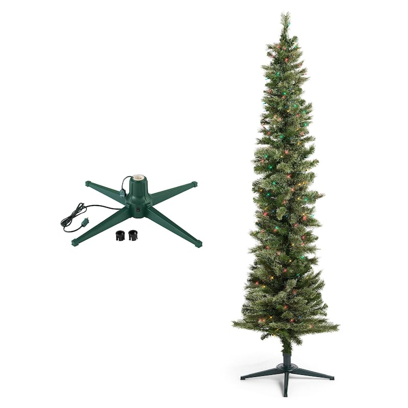 Home Heritage Stanley Pine Artificial Christmas Tree, 7' with Metal Base Stand - 12.77