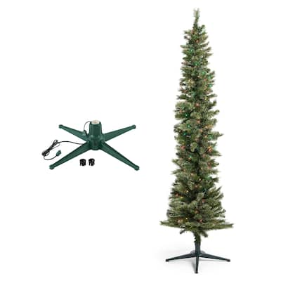 Home Heritage Stanley Pine Artificial Christmas Tree, 7' with Metal Base Stand - 12.77