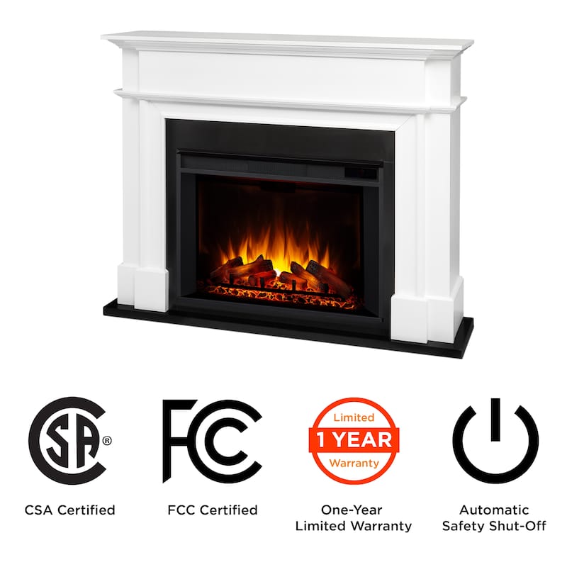 Harlan 55" Electric Grand Fireplace in White by Real Flame