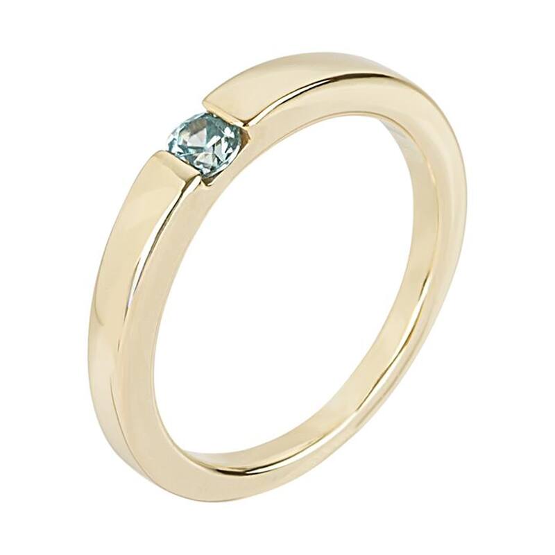 925 Sterling Silver Blue Zircon Band Ring