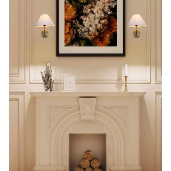 E26 lighting fixtures gold wall sconce linen, metal wall lights