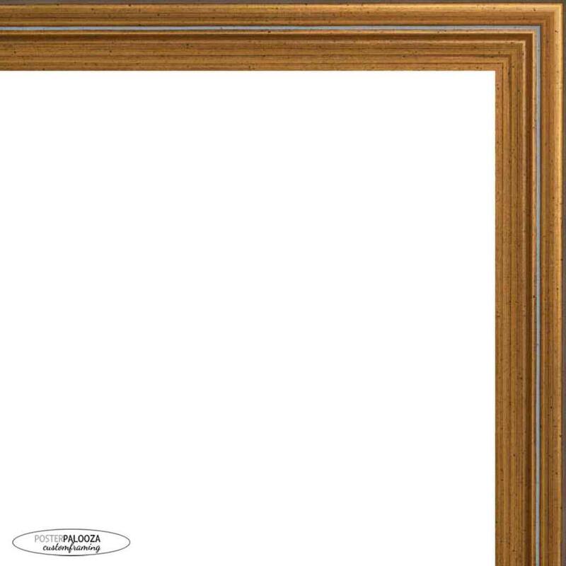 16x32 Traditional Gold Complete Wood Picture Frame with UV Acrylic