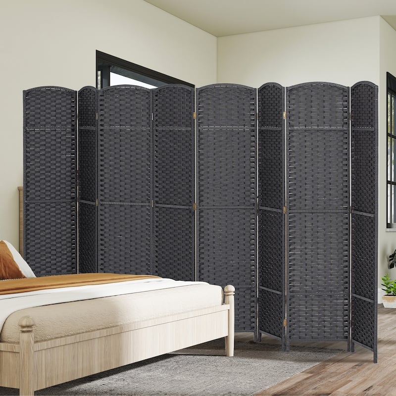 HOMCOM Room Divider, 8 Panel Folding Privacy Screen, 5.6' Tall Freestanding Wall Partition