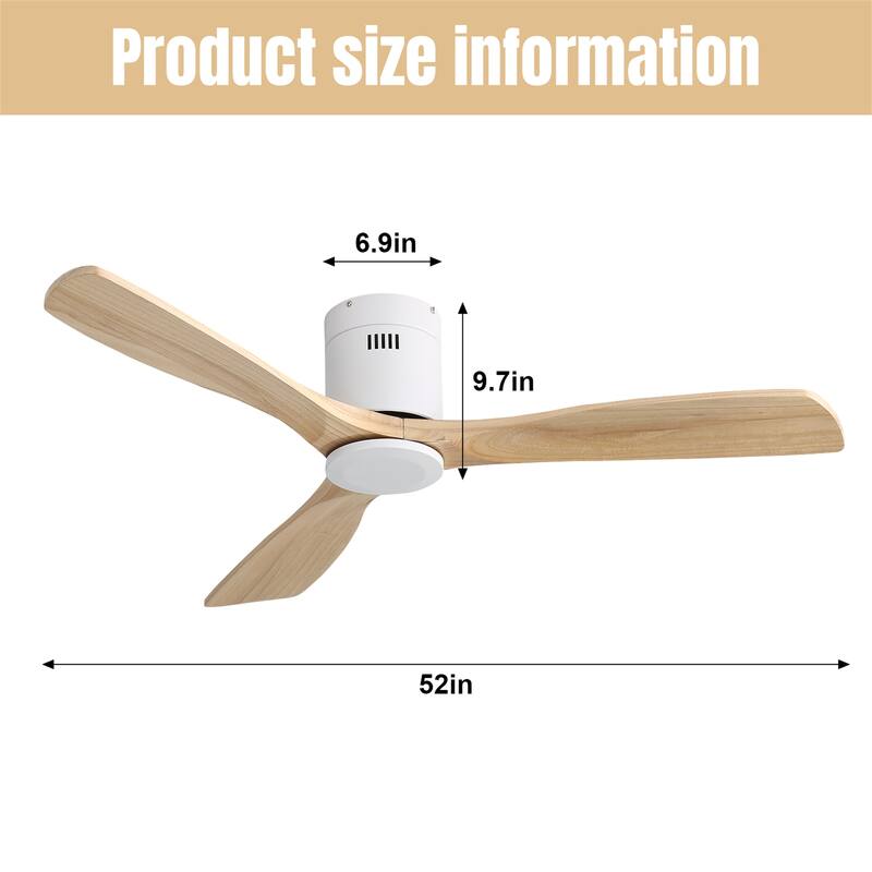 52 Inch Smart Remote Control Ceiling Fan with DC Motor