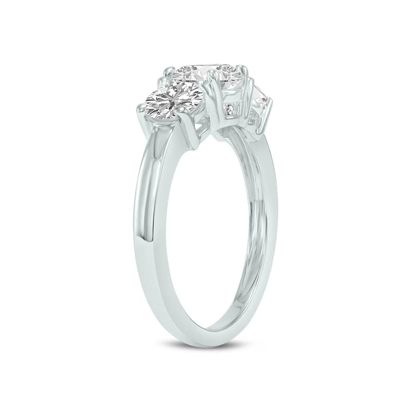 Marquee 1.50 CTW Three Stone Round Cut Lab Grown Diamond Ring in 14K White Gold