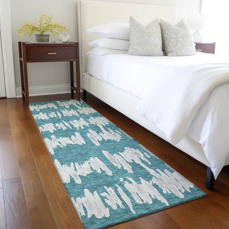 Machine Washable Indoor/ Outdoor Chantille Abstract Contemporary Rug