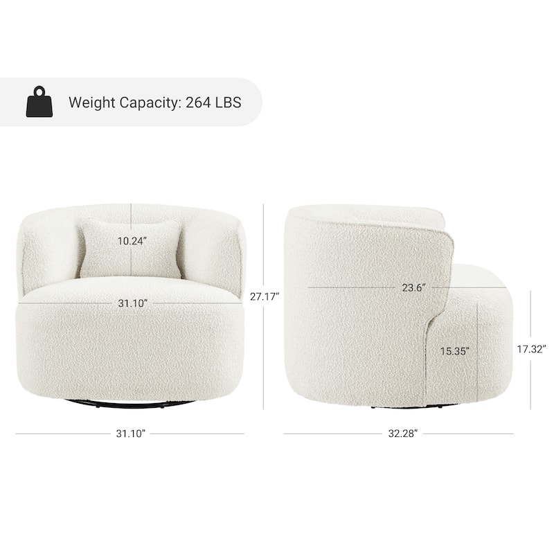 Art Leon Swivel Accent Barrel Chairs