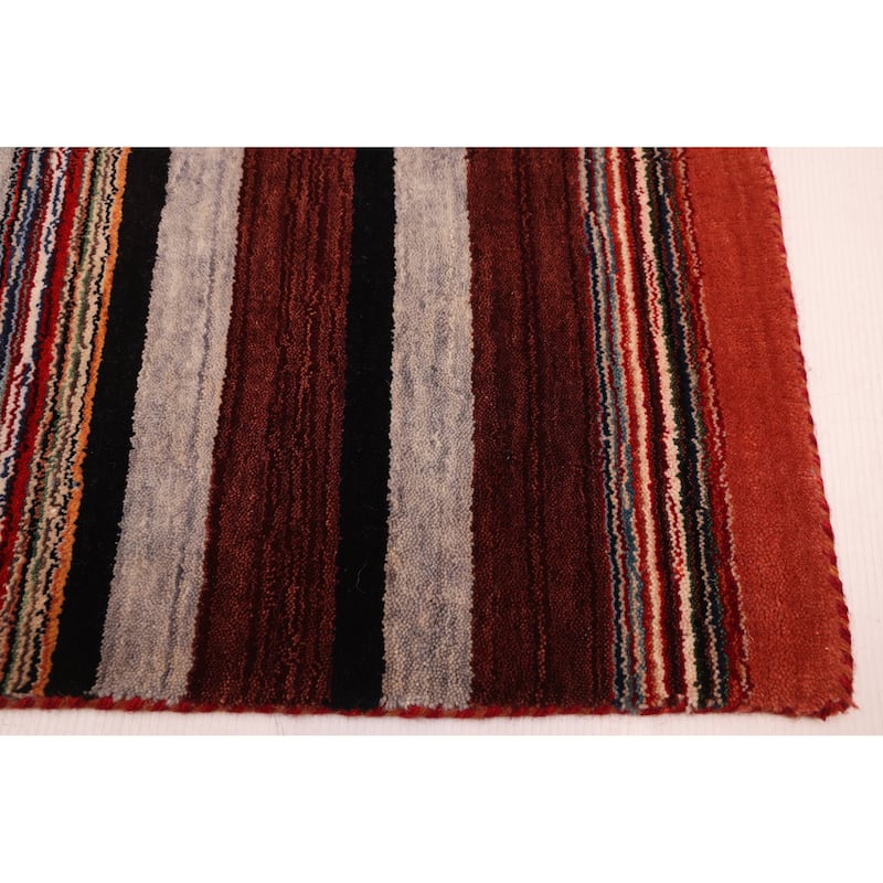 ECARPETGALLERY Hand Loomed Kashkuli Gabbeh Red Wool Rug - 6'5 x 9'9