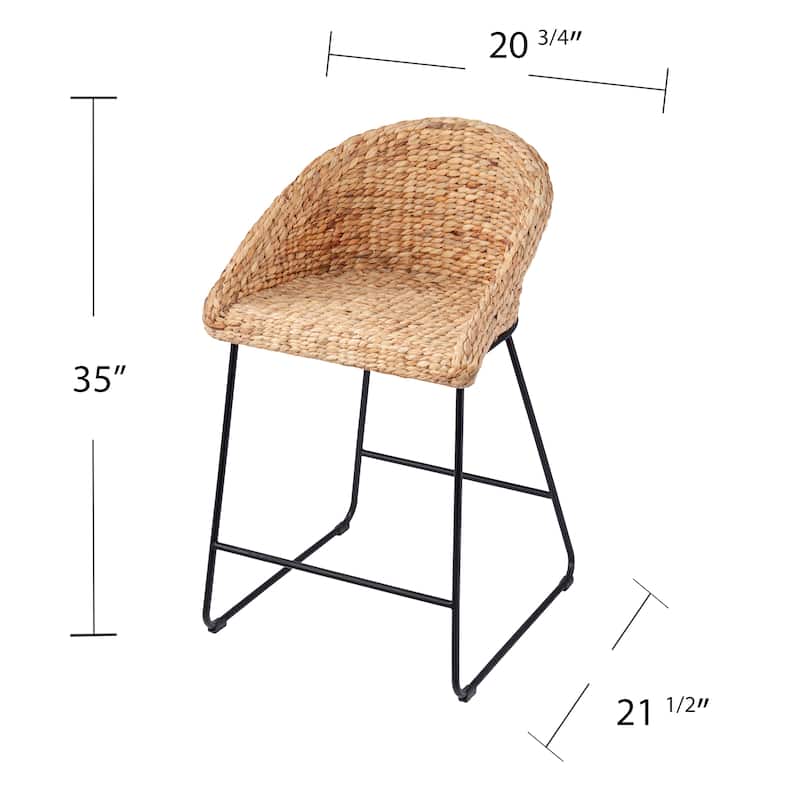 SEI Furniture Langston Coastal Natural Woven Fiber Stools