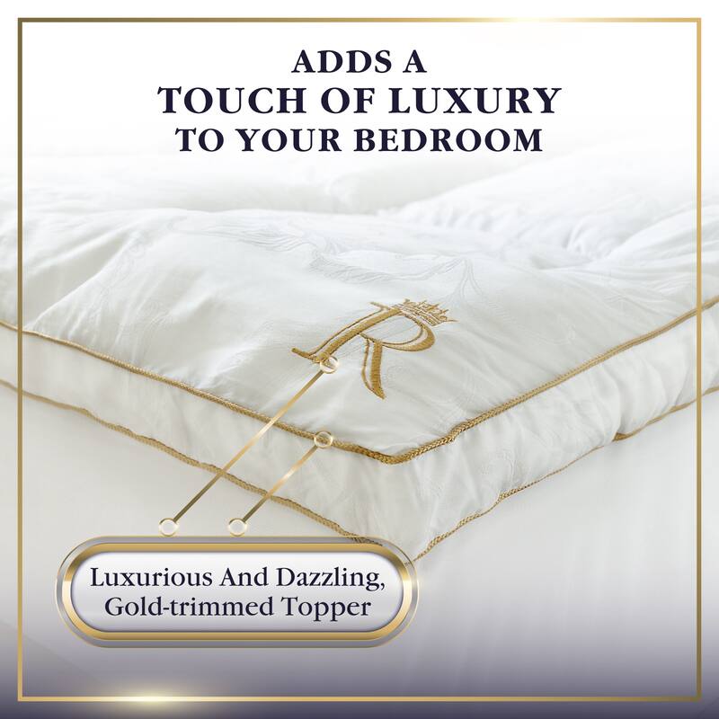 Royal Therapy Mattress Topper Mattress Pad - 8-23 Inches Deep Pocket, 400 TC Cotton Top Plush Thick Mattress Cover